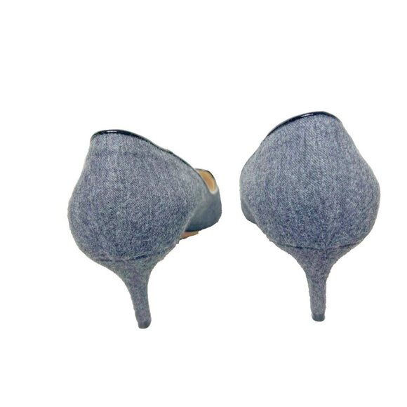 Jimmy Choo Women’s Gray Flannel Kitten Heel Shoes Size 39 1/2/9.5 US - Picture 5 of 13